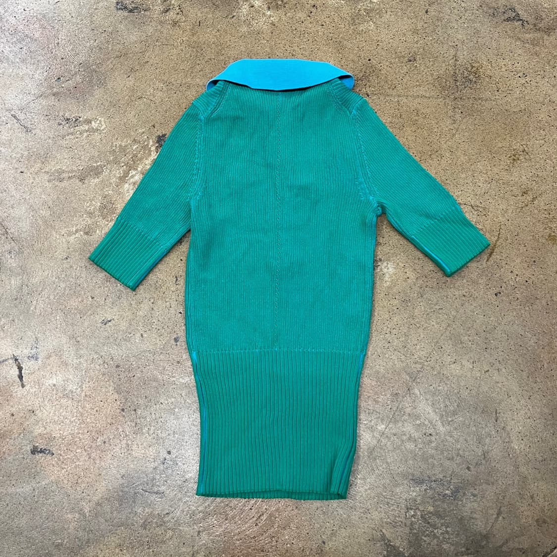 [정품/S] 지포어 G/FORE 니트 반팔 카라티 그린 블루 b14 상품이미지3