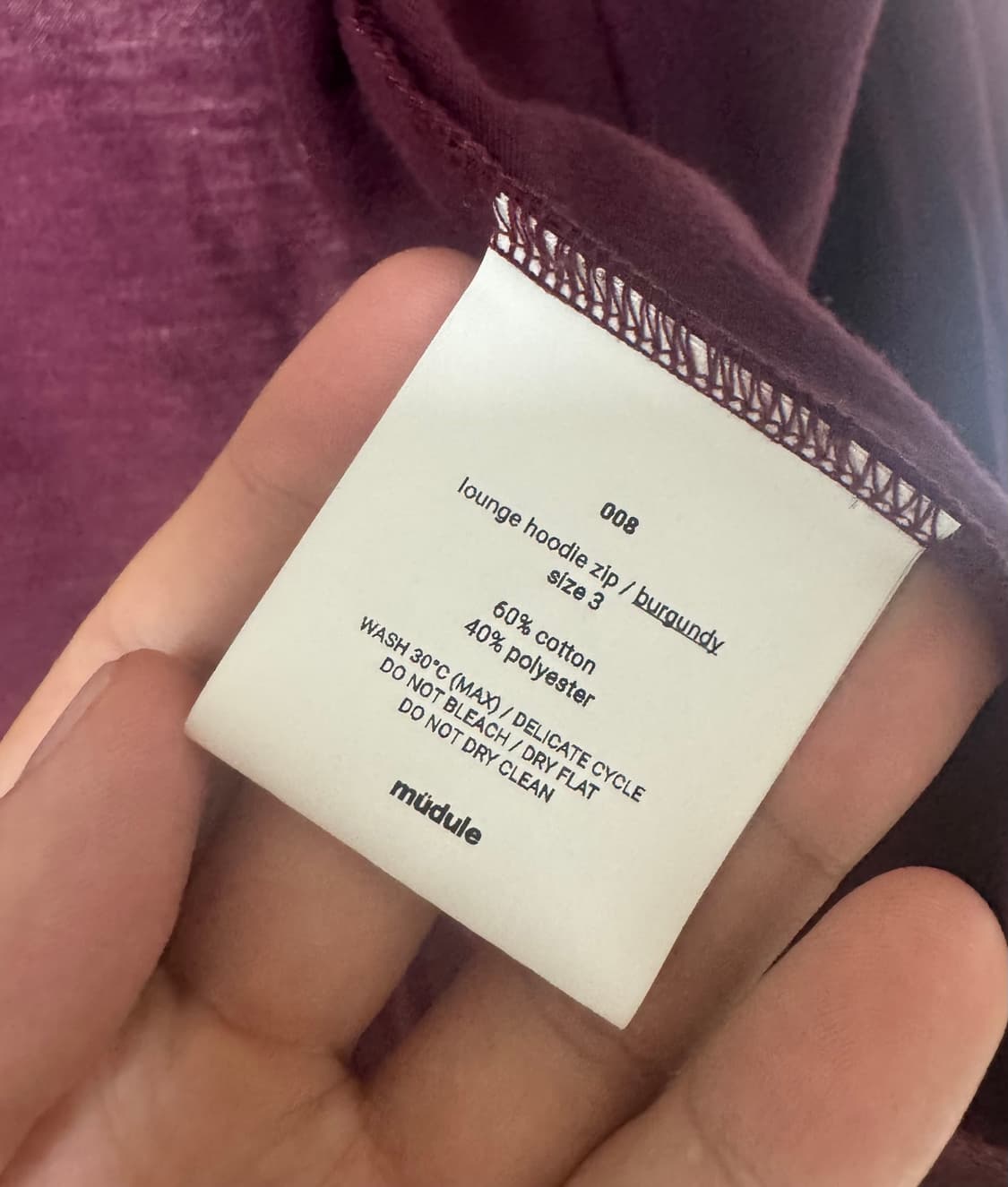 머듈 라운지 후드집업 3사이즈 버건디 상품이미지7