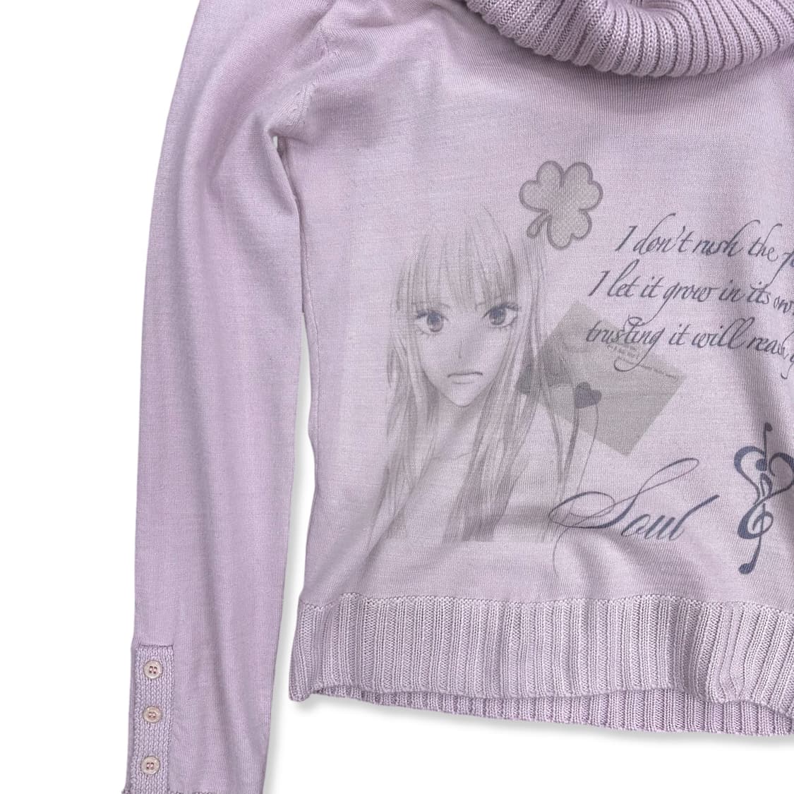 Sawako letter graphic off Shoulder knitw 상품이미지2