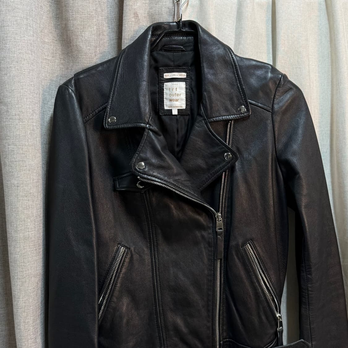 [S] 자라(ZARA) TRF 리얼 양가죽 라이더 자켓 상품이미지3