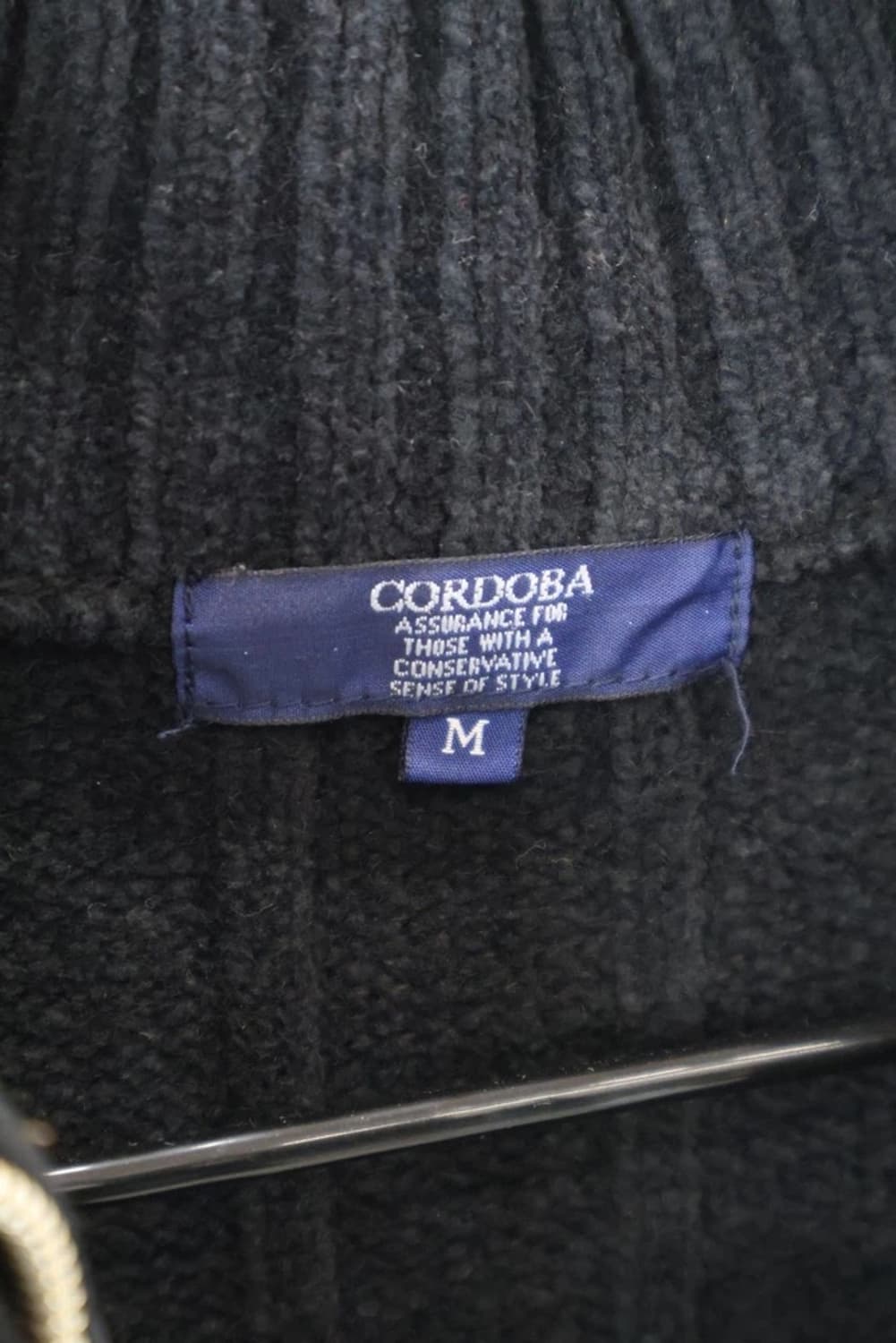 CORDORA Black Half Zip Rib Knit Sweater 상품이미지5