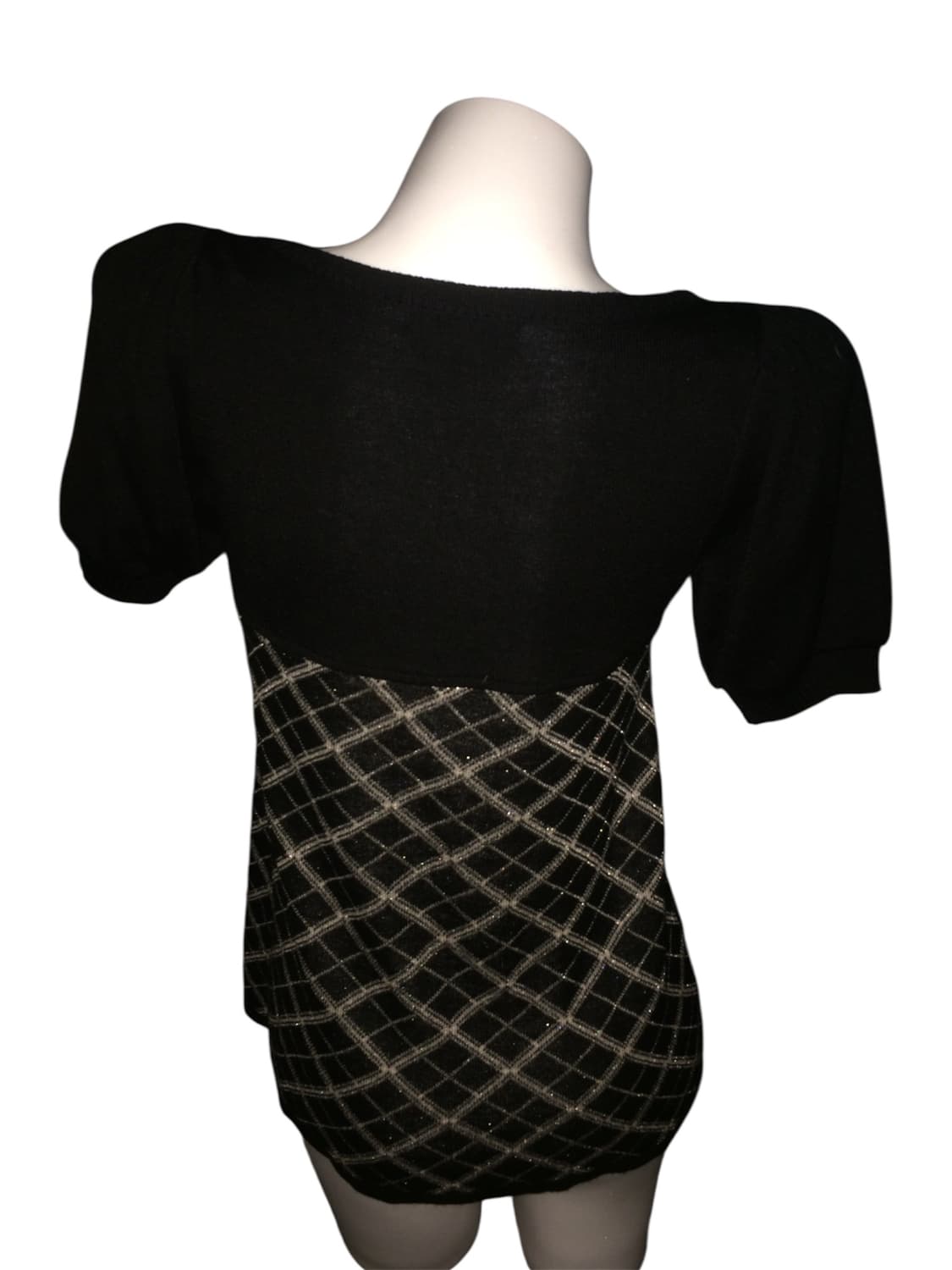 체크 글리터 버튼 니트 상품이미지3