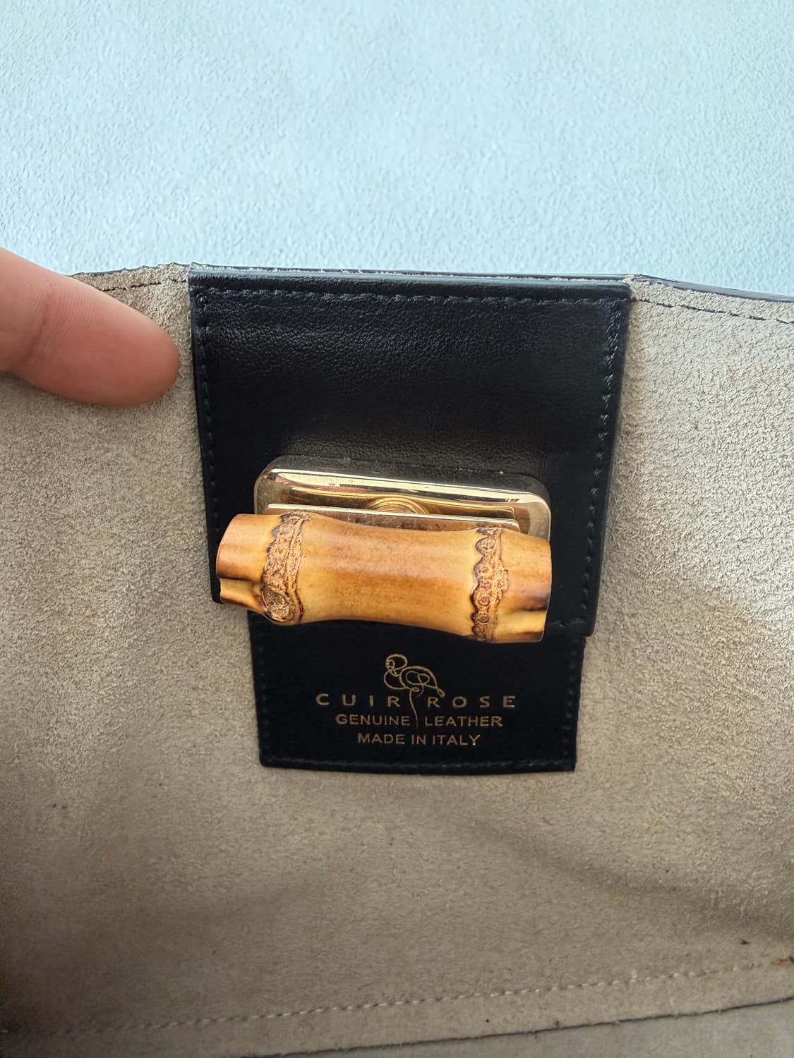 MADE IN ITALY 레더 뱀부 토트백(크로스 가능) 상품이미지9