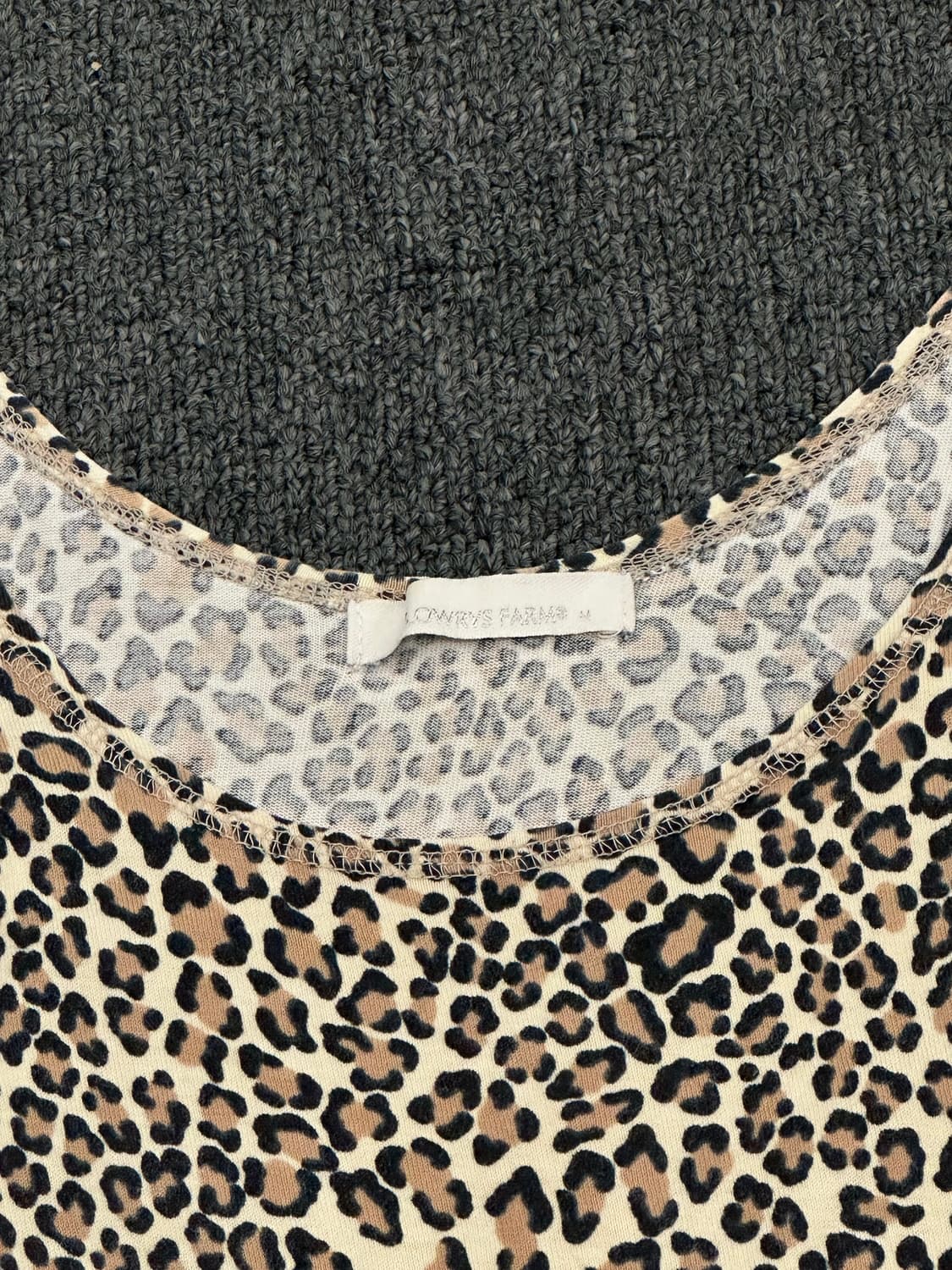 M)Japanese vintage 여성 레오파드 슬리브리스 상품이미지2
