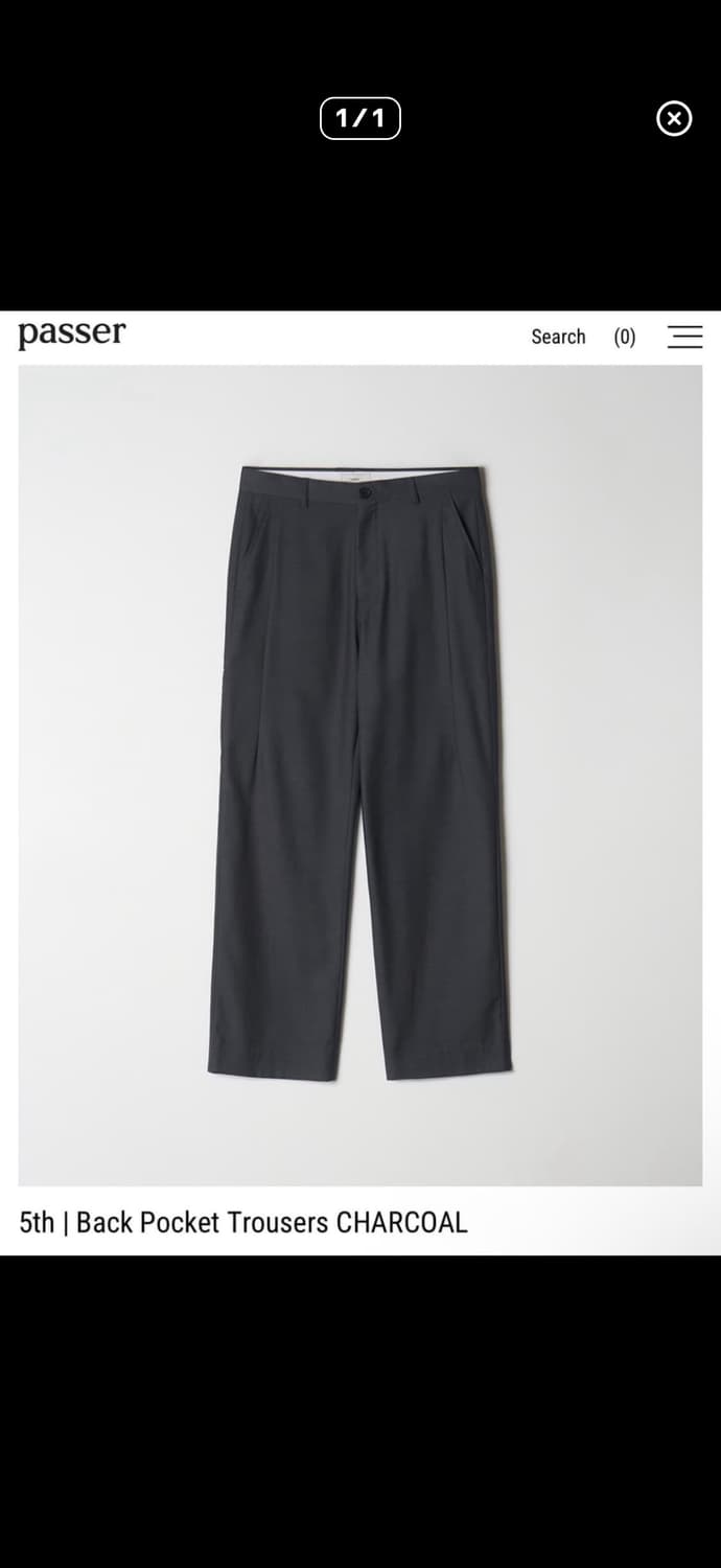 파세르 백포켓 트라우저 차콜 l 상품이미지1