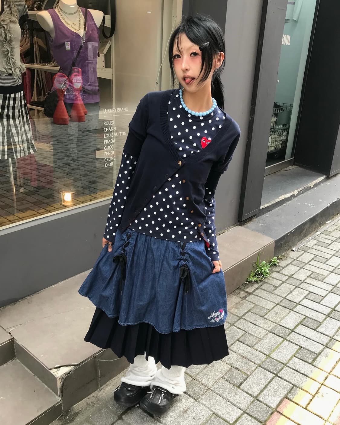 Commedesgarcons Dots Pattern L/S  상품이미지1