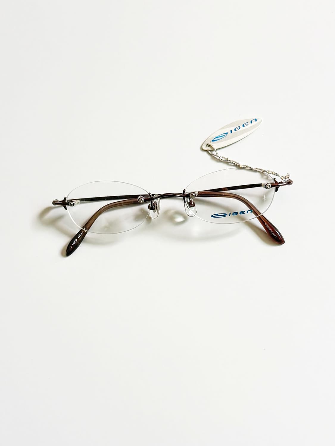 IGEN 무테 오벌 다크브라운 메탈 프레임 빈티지 안경 상품이미지1