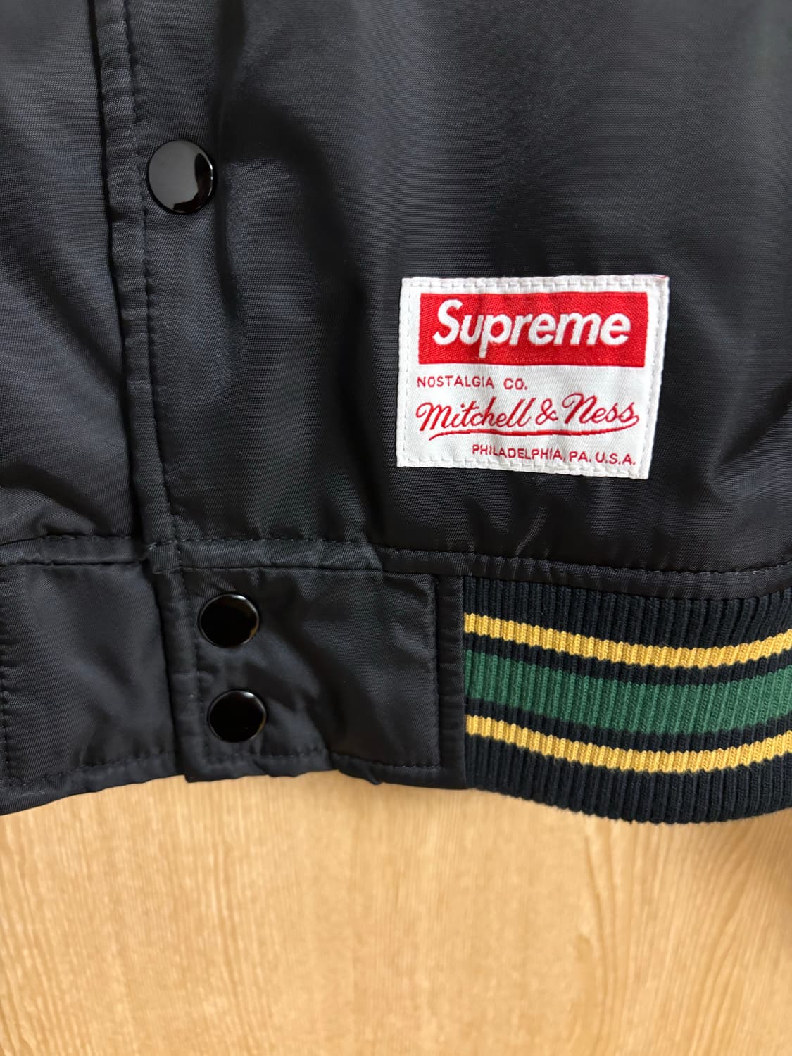 슈프림 미첼 & 네스 카모 로고 바시티 자켓 상품이미지6