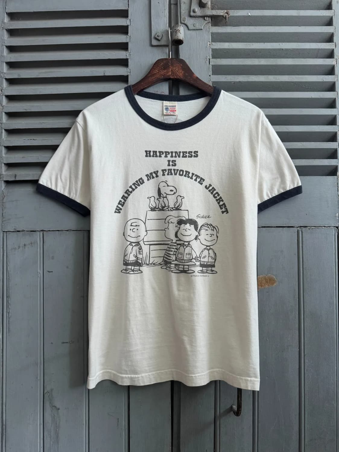 [M]버즈릭슨 Made In USA 스누피 프린팅 링거 티셔츠 상품이미지1