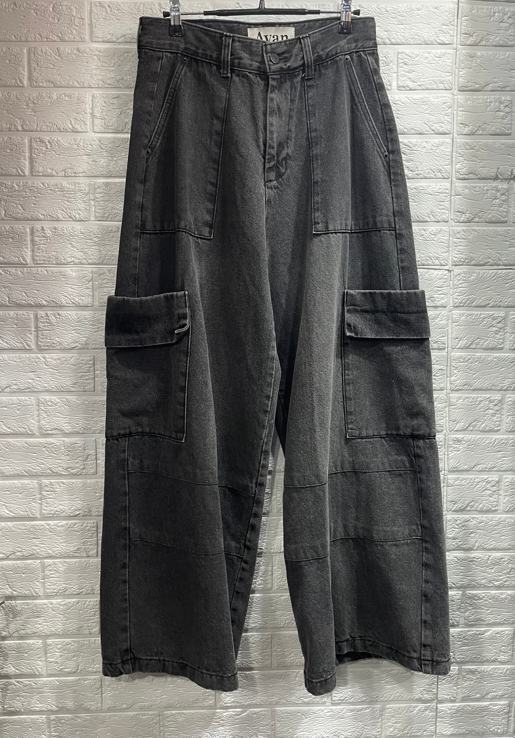어반드레스 카고 데님팬츠 와이드팬츠 면팬츠 면바지 흑청바지 데님바지 상품이미지1