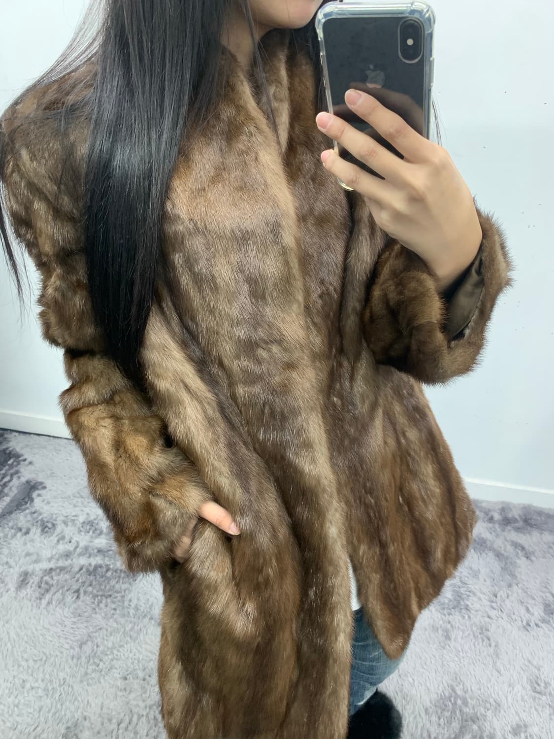 재팬 테디브라운 밍크 코트 상품이미지1