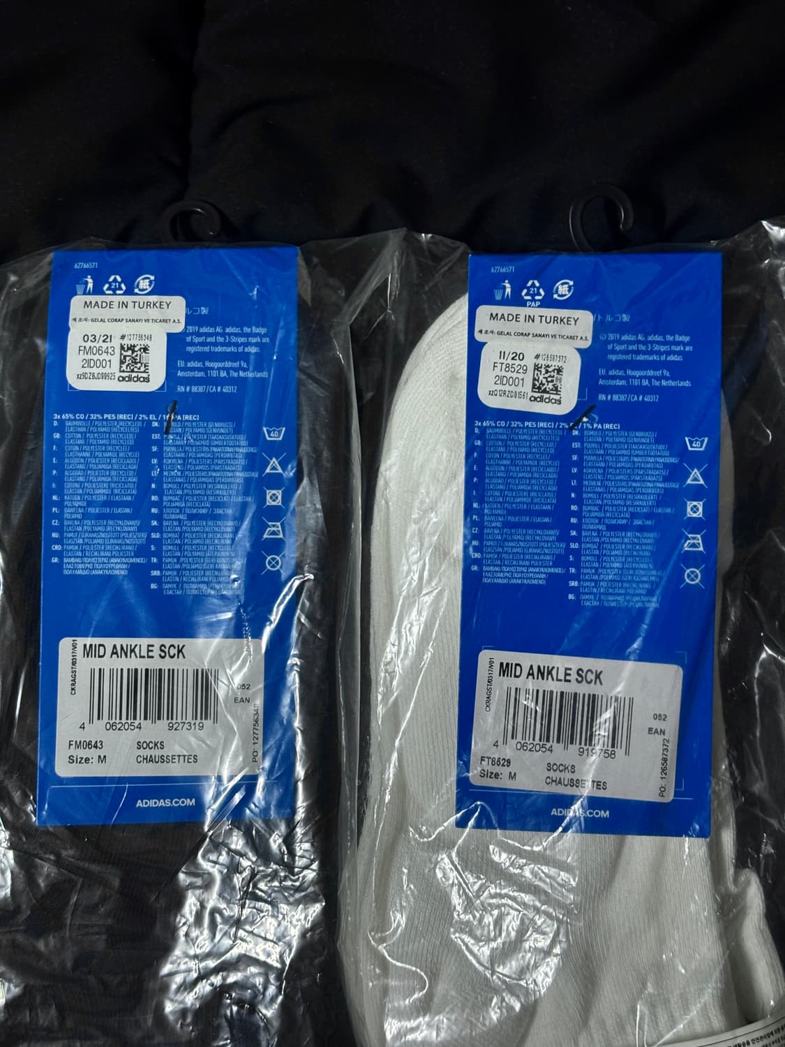 아디다스 오리지널스 미드 앵클 삭스 블랙, 화이트 새상품 일괄 상품이미지3