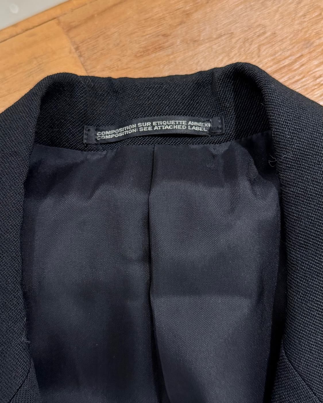 요지 야마모토 뿌르 옴므 블랙 울 개버딘 스트랩 디테일 패널 자켓 상품이미지7