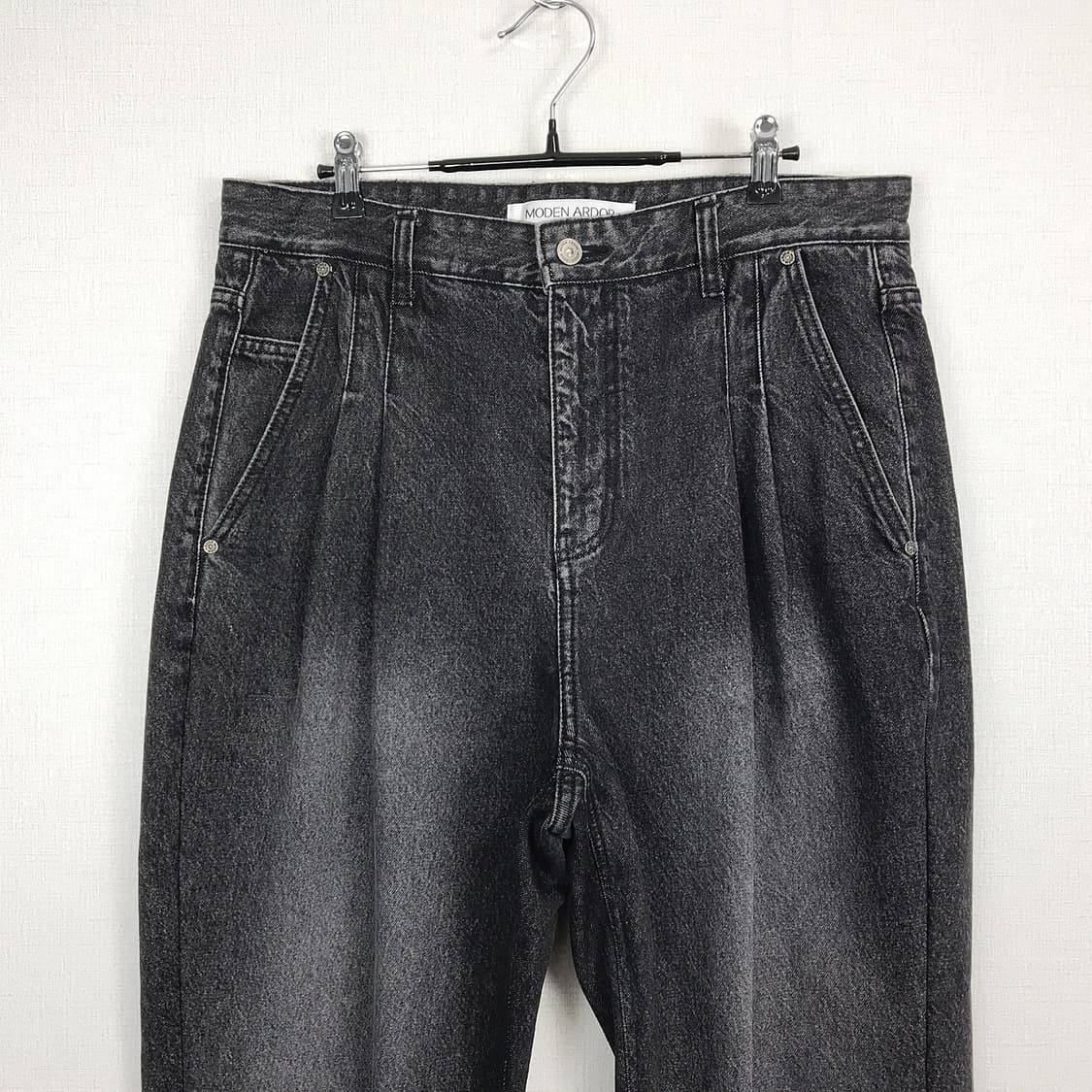 모덴아르더 뉴트로 투턱 와이드 데님 청바지 팬츠 남성32 상품이미지2