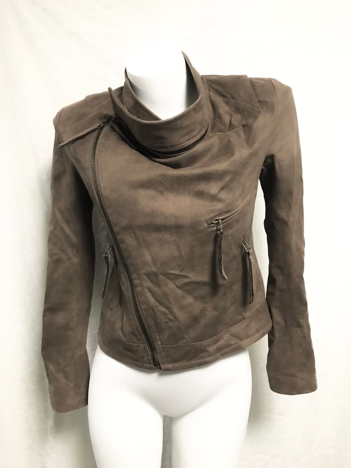 빈티지 아카이브 사선 지퍼 스웨이드 자켓 상품이미지3