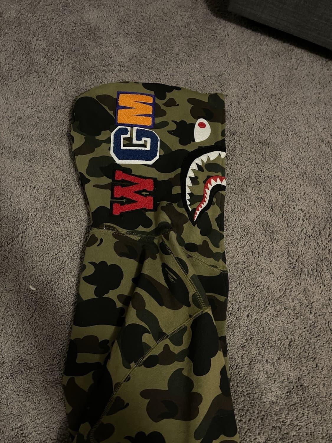 베이프 1st 카모 샤크 후드집업 녹계 S 상품이미지3