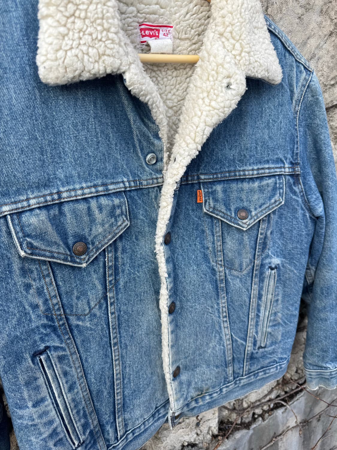 80s 리바이스 빈티지 쉐르파 안감 데님 트러커 자켓 웨스턴 상품이미지5