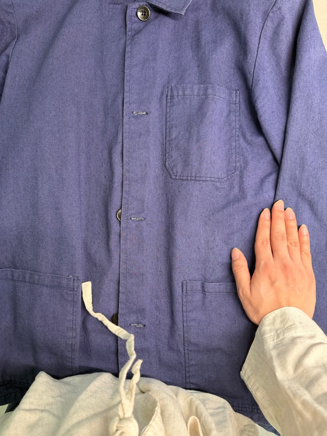 40s - 90s 프렌치 자켓 셔츠 (블루에 보랏빛 레어개체) 상품이미지2