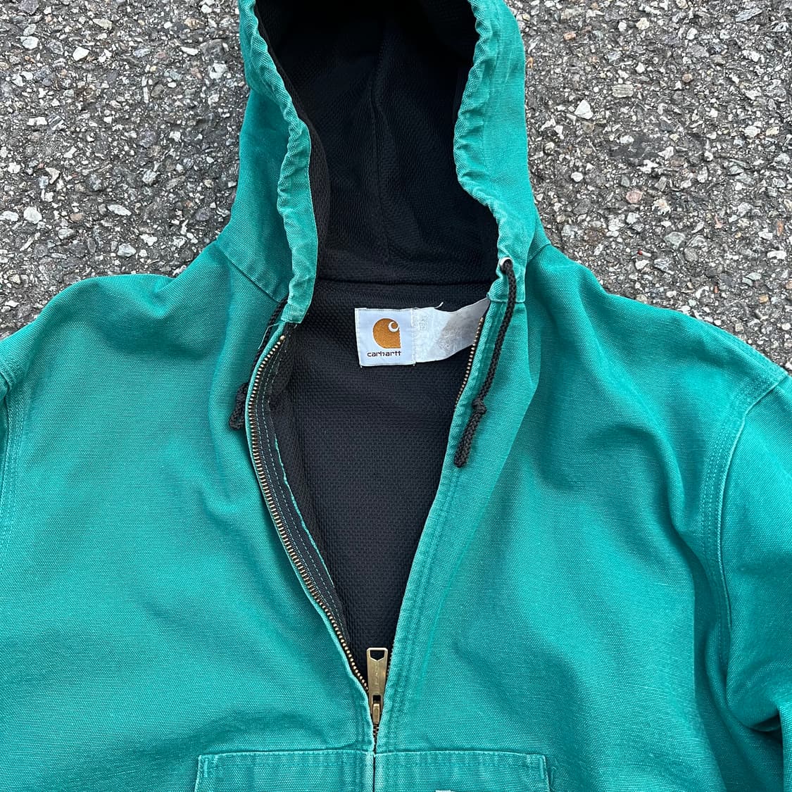 칼하트 후드 워크 자켓 에메랄드 90s 상품이미지2