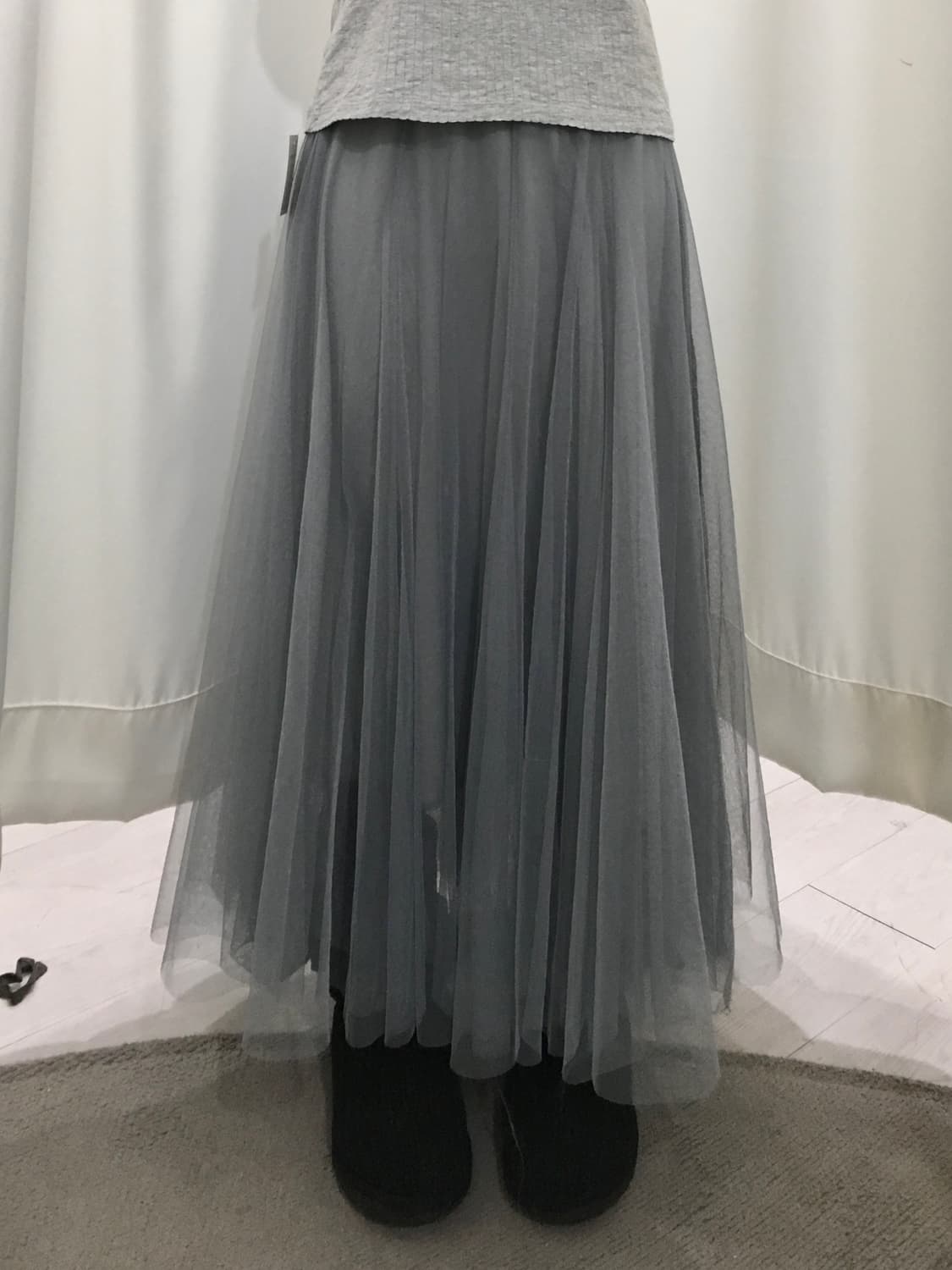 블루그레이 튤 스커트 상품이미지1