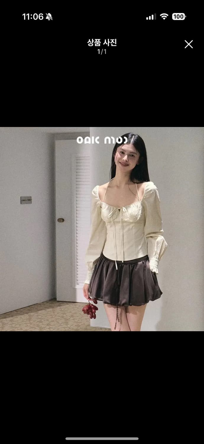 OAKMOO 블라우스 리오셀 스트레치 레이스 스퀘어넥 셔츠 상품이미지1