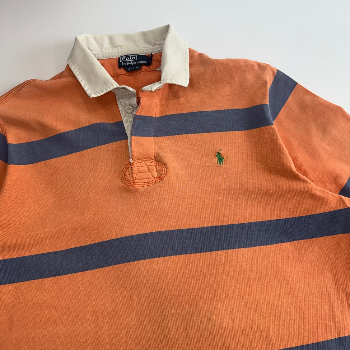 Polo 폴로 그린포니 블루 오렌지 스트라이브 카라 반팔 상품이미지4