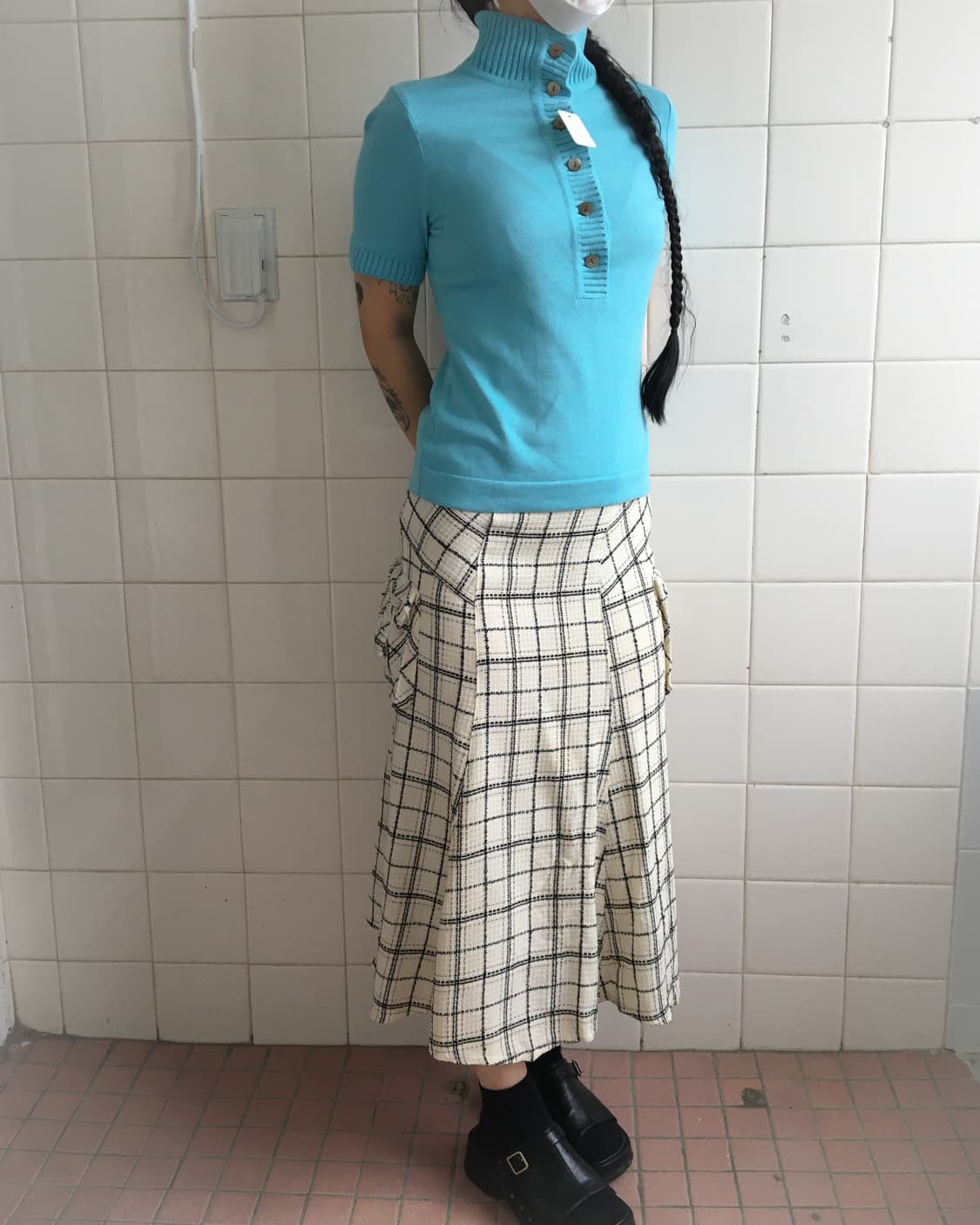 Pocket point chek pattern skirt 상품이미지6