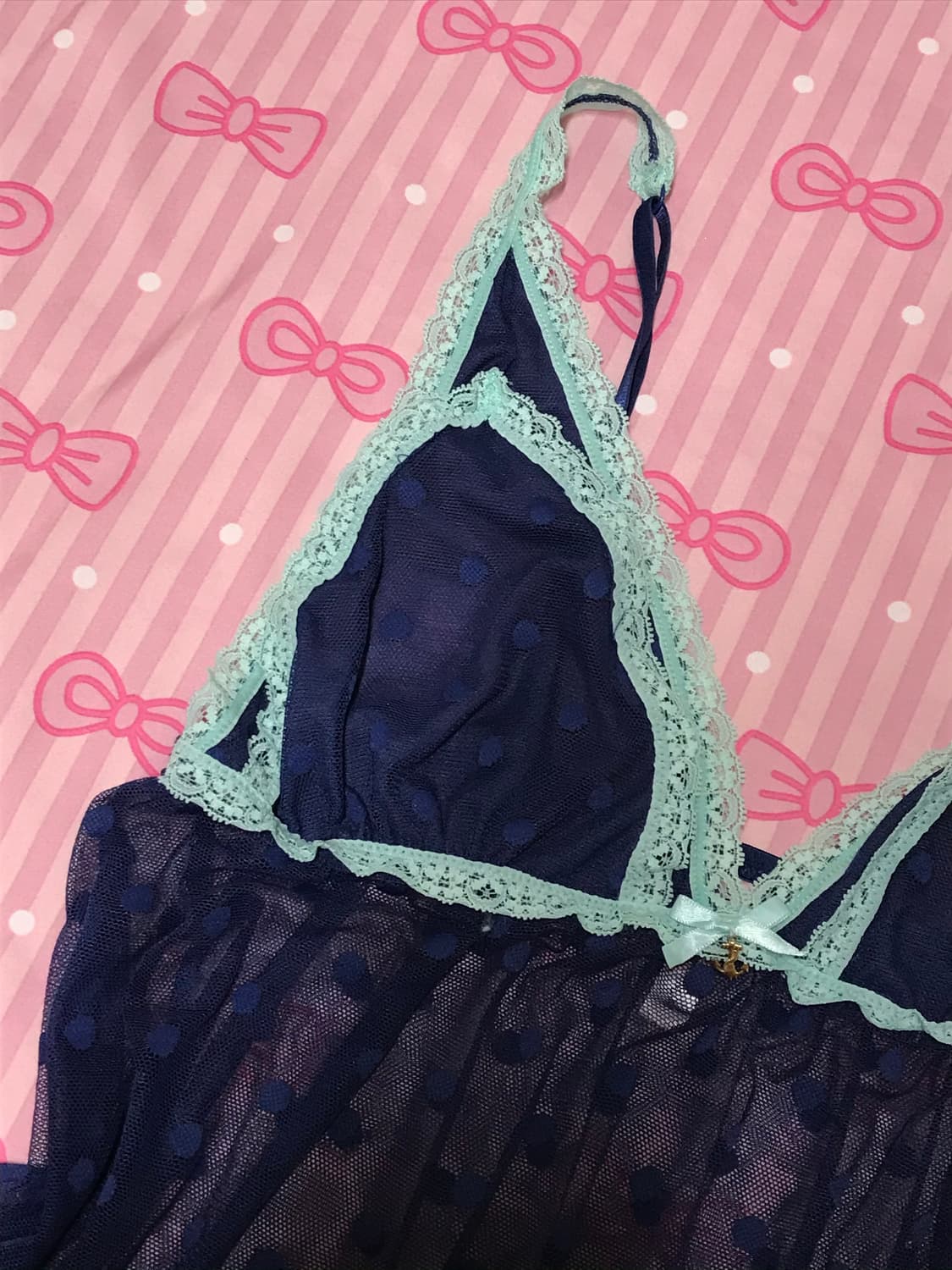 민트 도트 네이비 슬립 상품이미지3