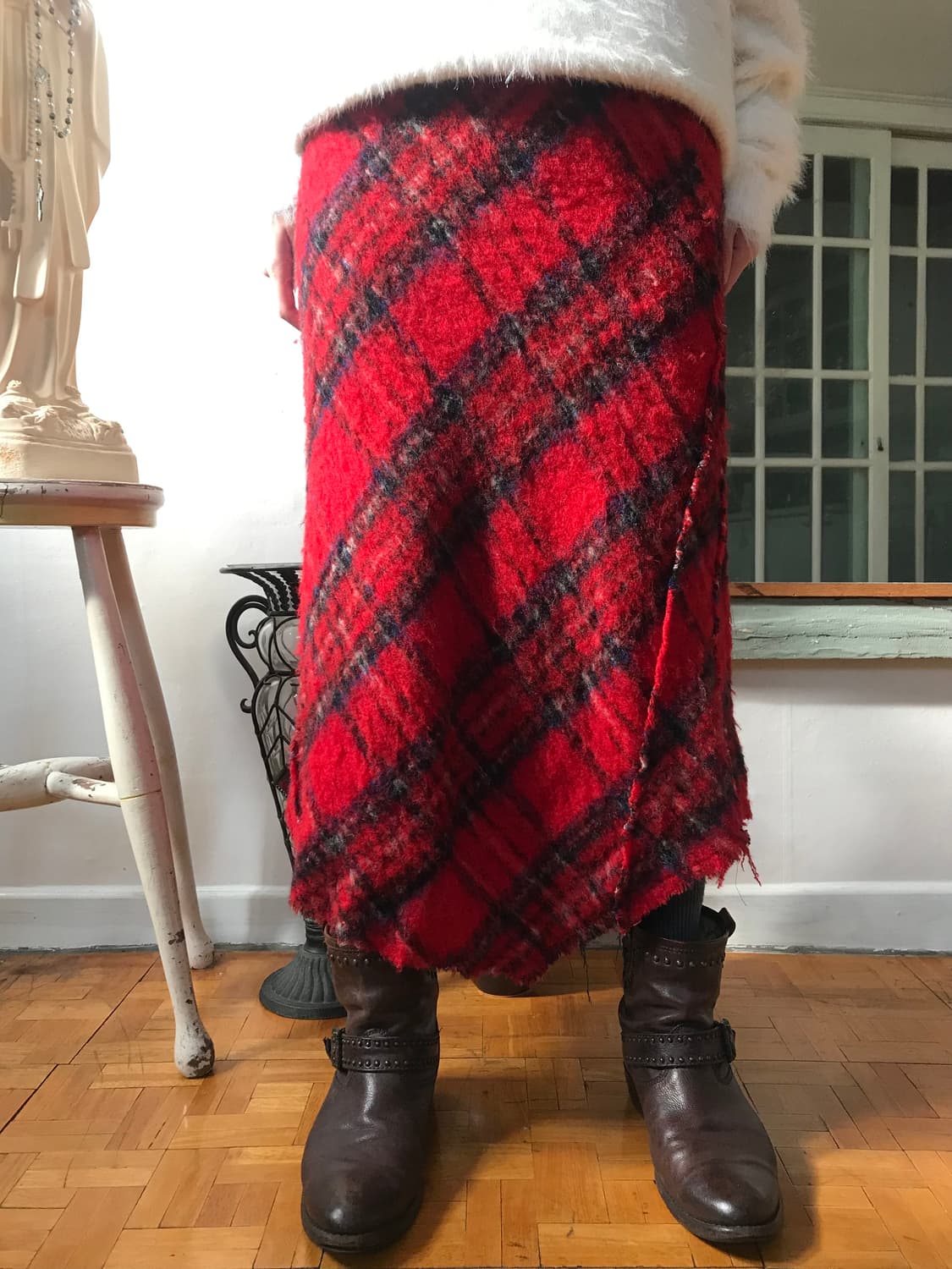 vintage checek skirt 상품이미지2