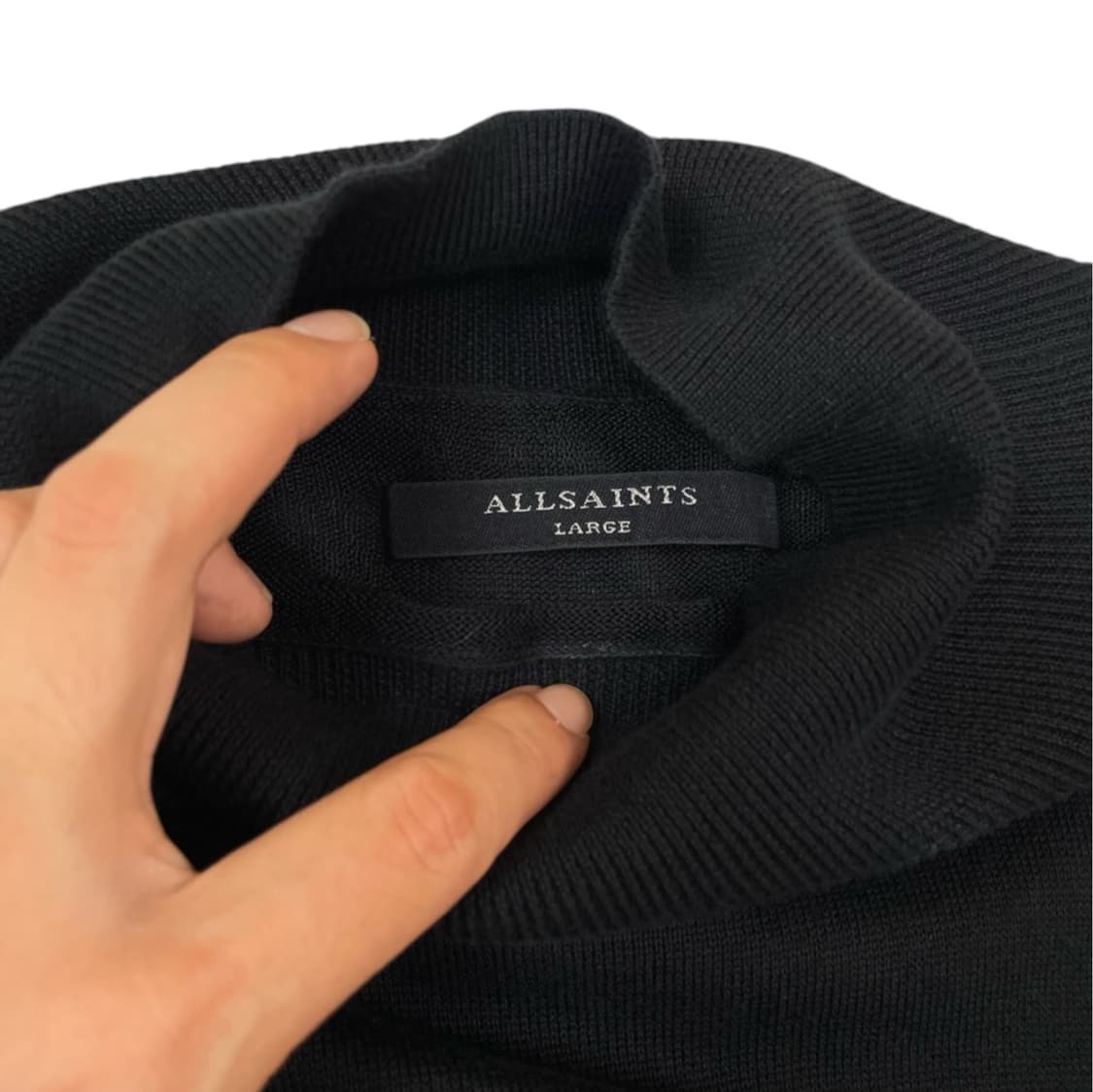 올세인츠 Allsaints 블랙 세실리 콜드숄더 니트 원피스 L 상품이미지4