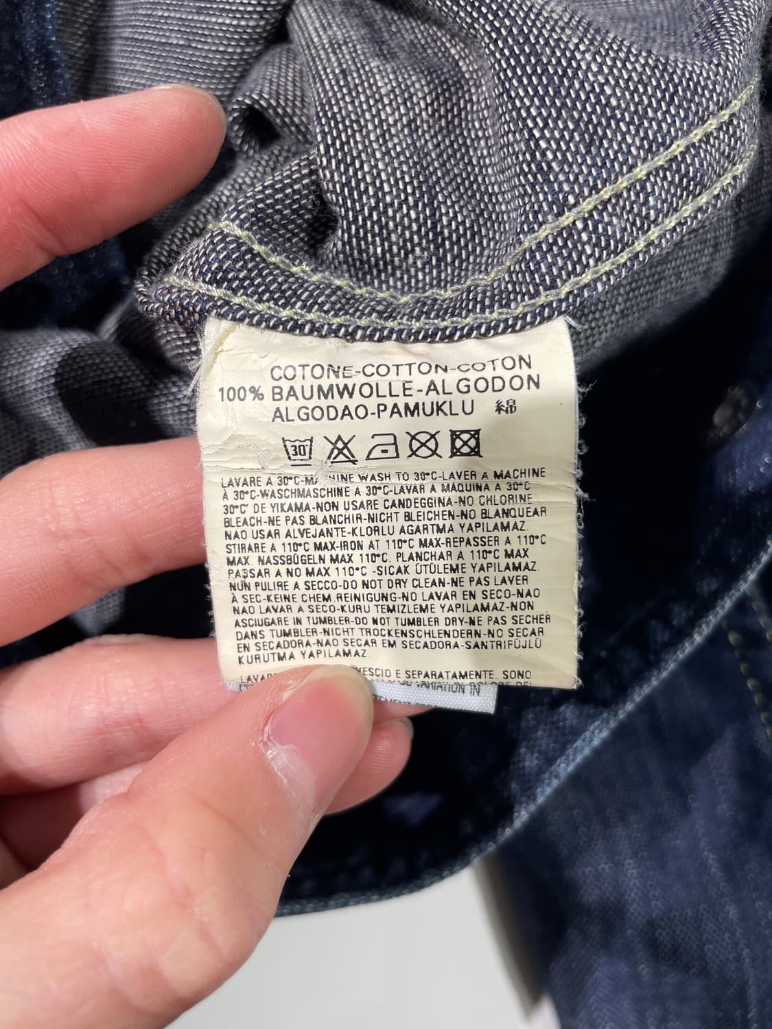 디젤 진청 y2k 레터링 워싱 바이커 데님 자켓 상품이미지8