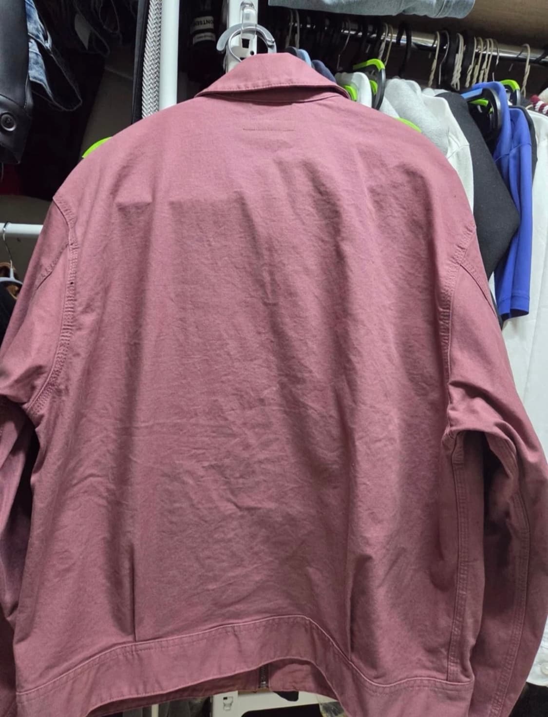 새상품)유니클로 퍼플/핑크 블루종 자켓 L 상품이미지3