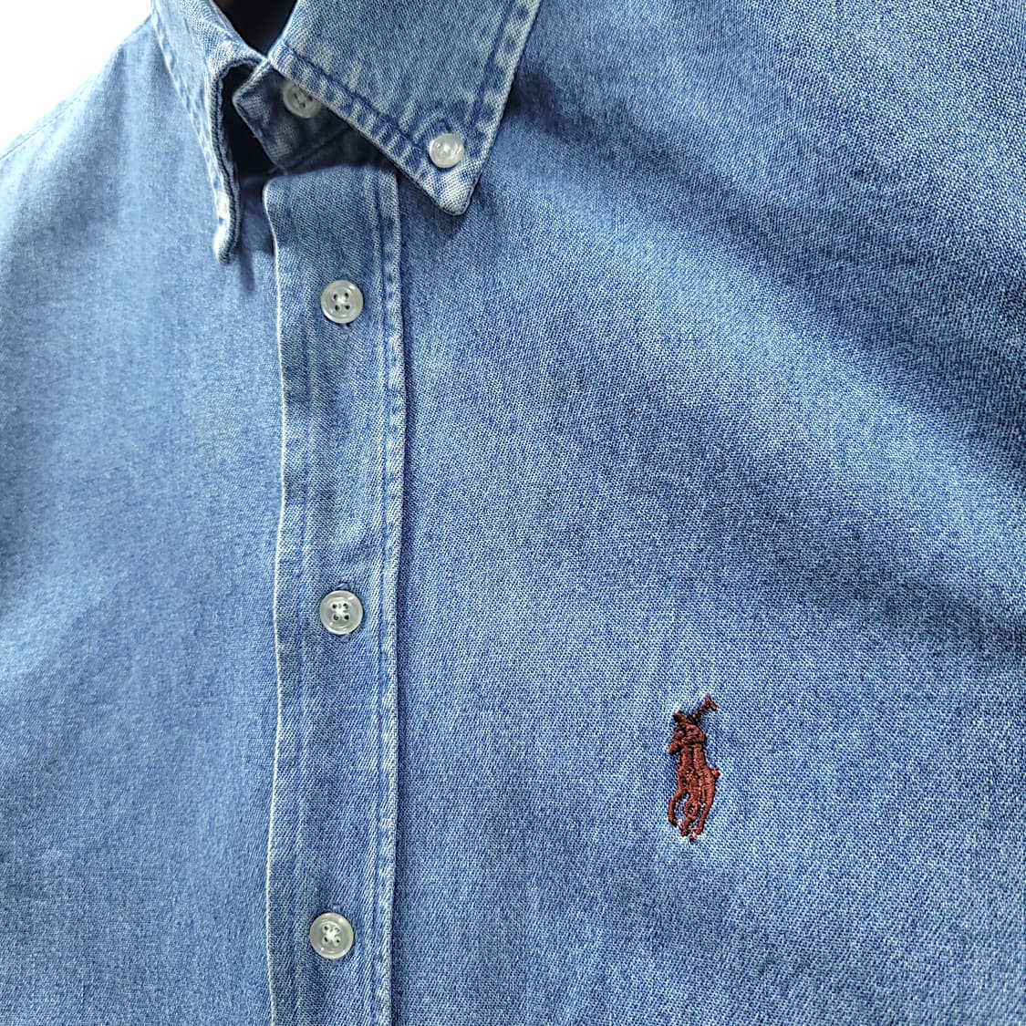 [M] 폴로 연청 레드포니 긴팔 데님셔츠 상품이미지5