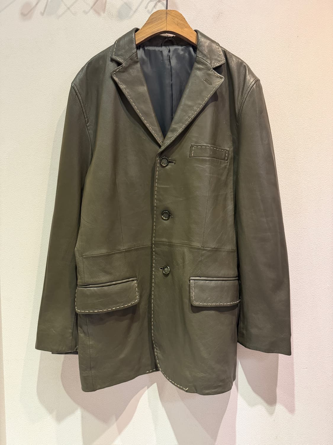 90's Sera Vista Stitch Leather jacket 상품이미지1