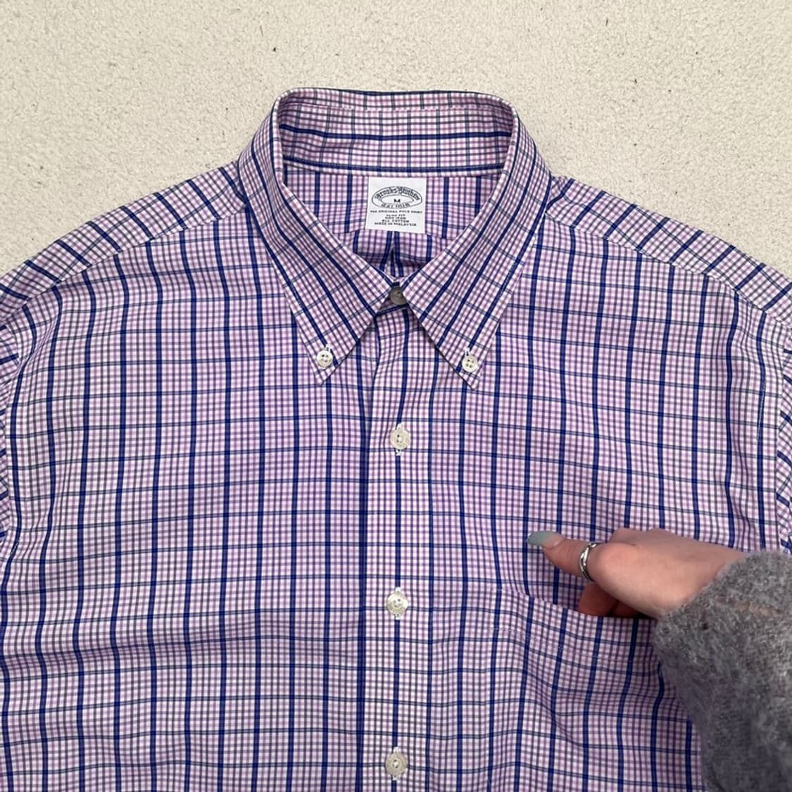 BROOKS BROTHERS 체크 셔츠 M 상품이미지3