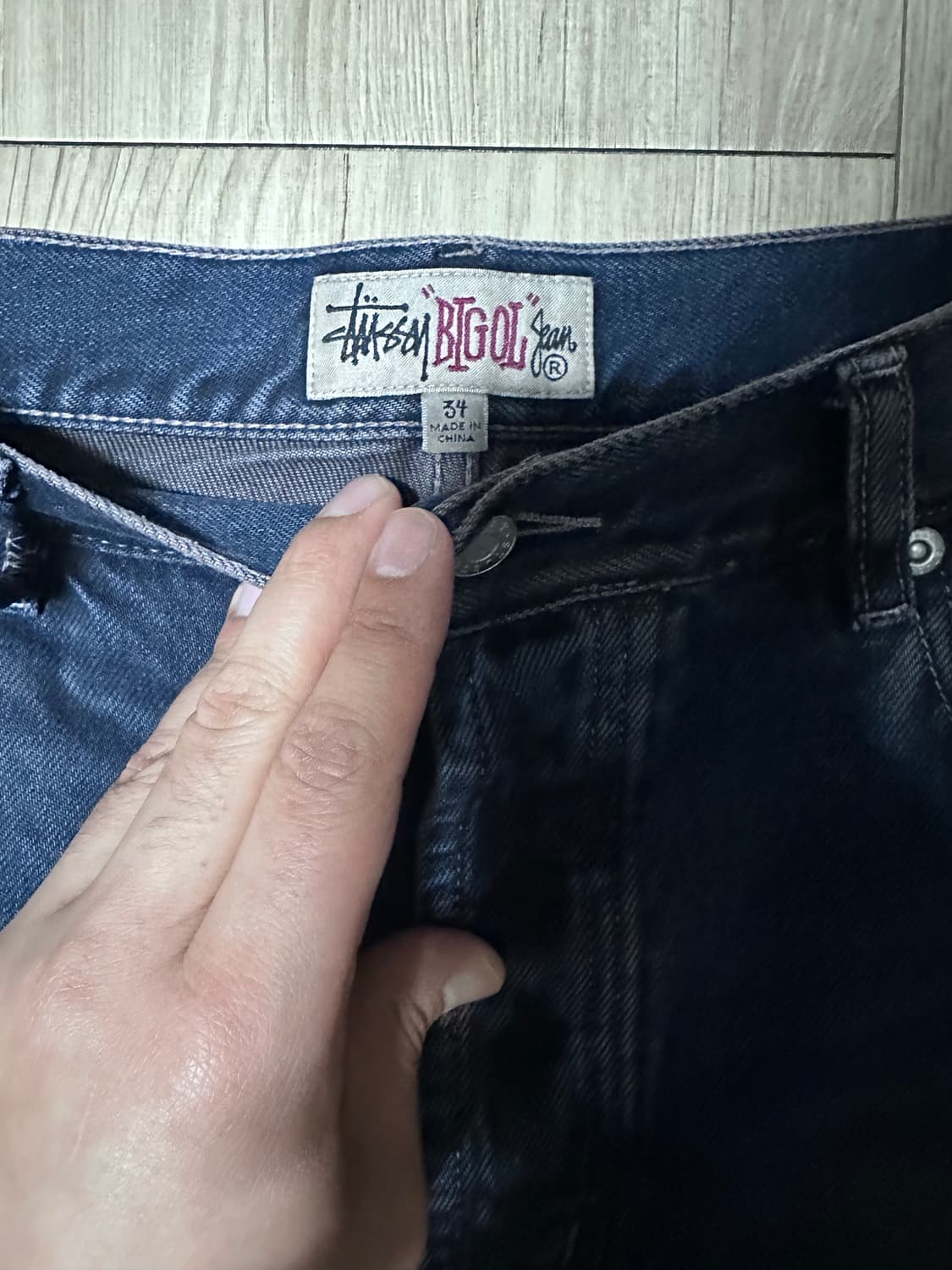 스투시 데님 빅 올 진 빈티지 워시 블루 34 상품이미지2