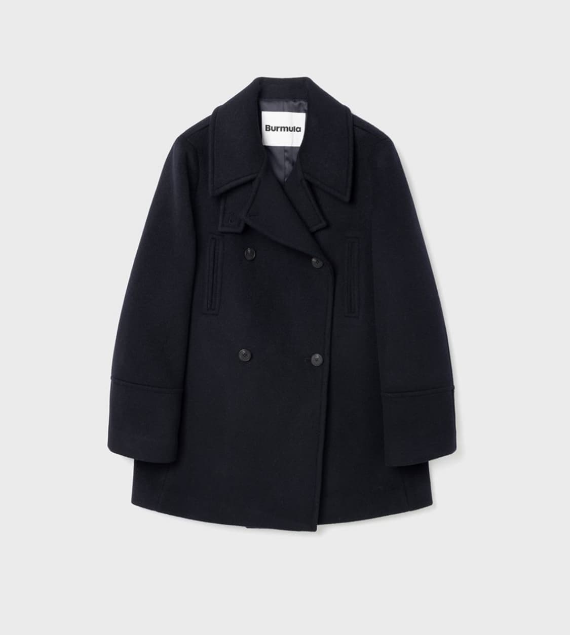 Burmula wool pea coat navy 상품이미지3