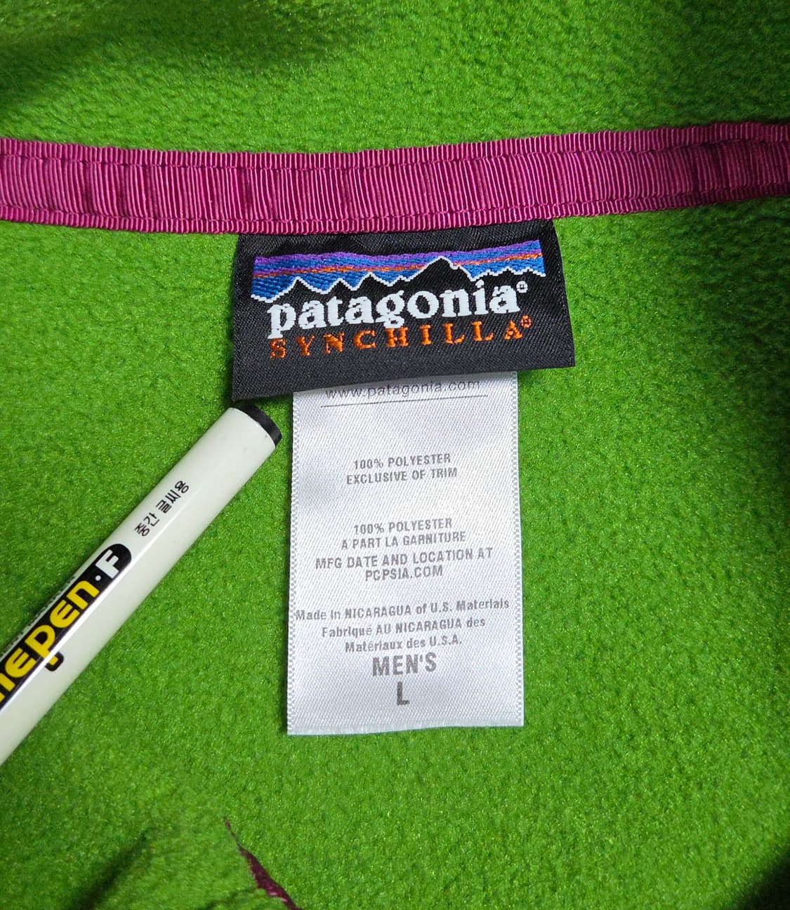 (L)파타고니아 라임그린 신칠라 플리스 상품이미지4