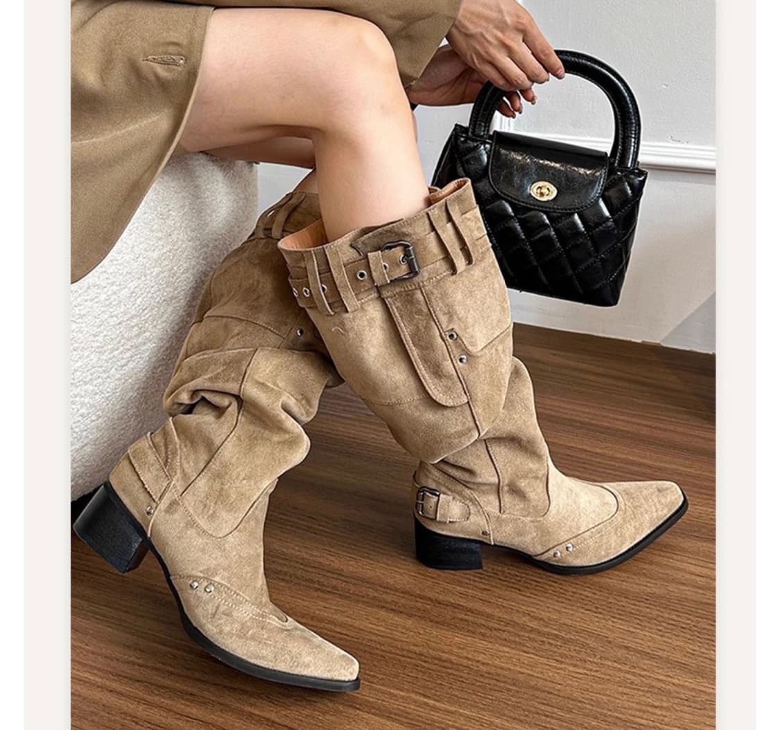 새것 페이퍼먼츠 루즈핏 와이드핏 웨스턴핏 세무가죽 롱부츠 230 착화감굿 상품이미지2