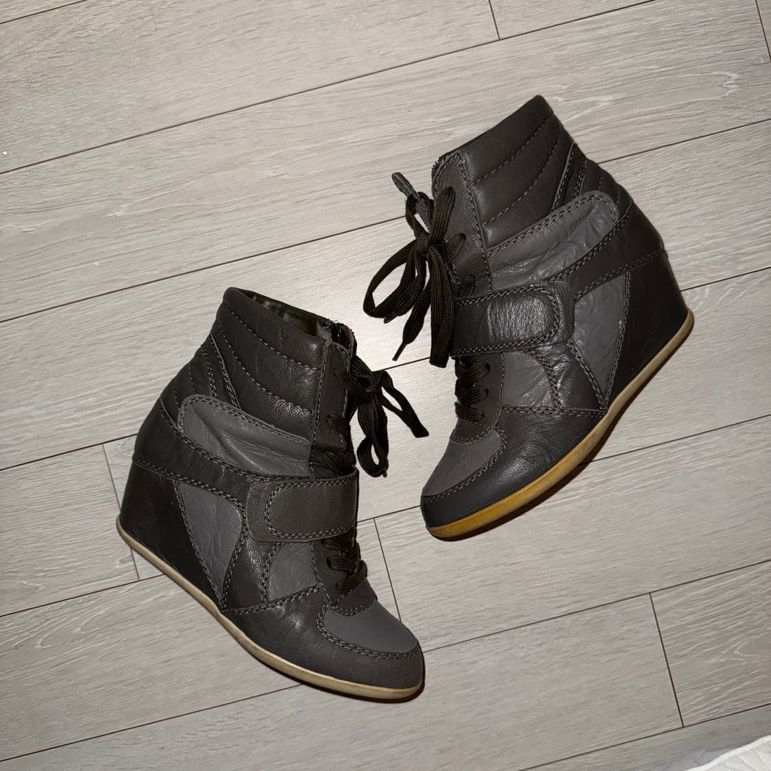 빈티지 웨지 스니커즈 힐 소가죽 230 (36) 상품이미지1