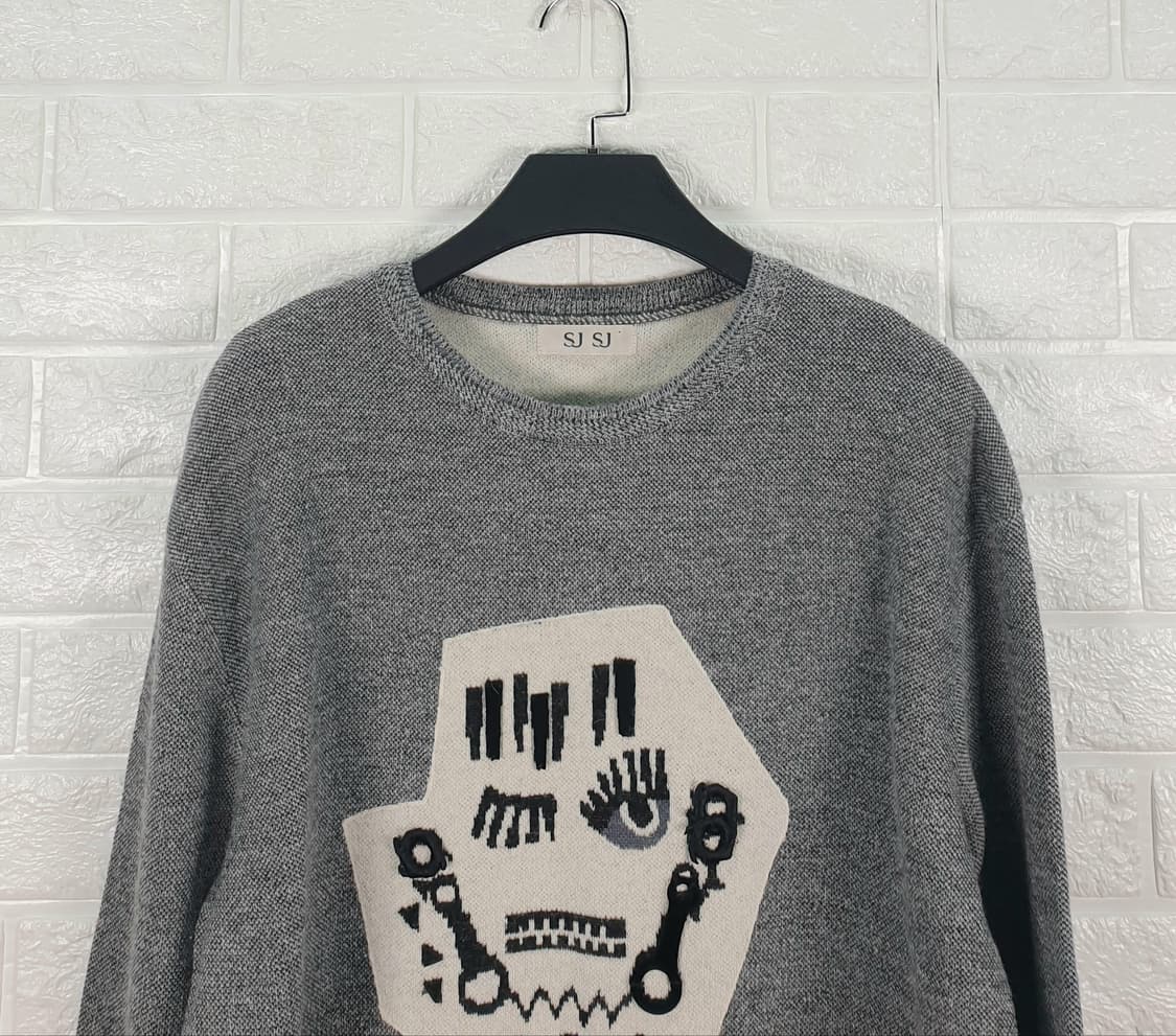 [F]SJSJ 그래픽 알파카 니트 상품이미지3