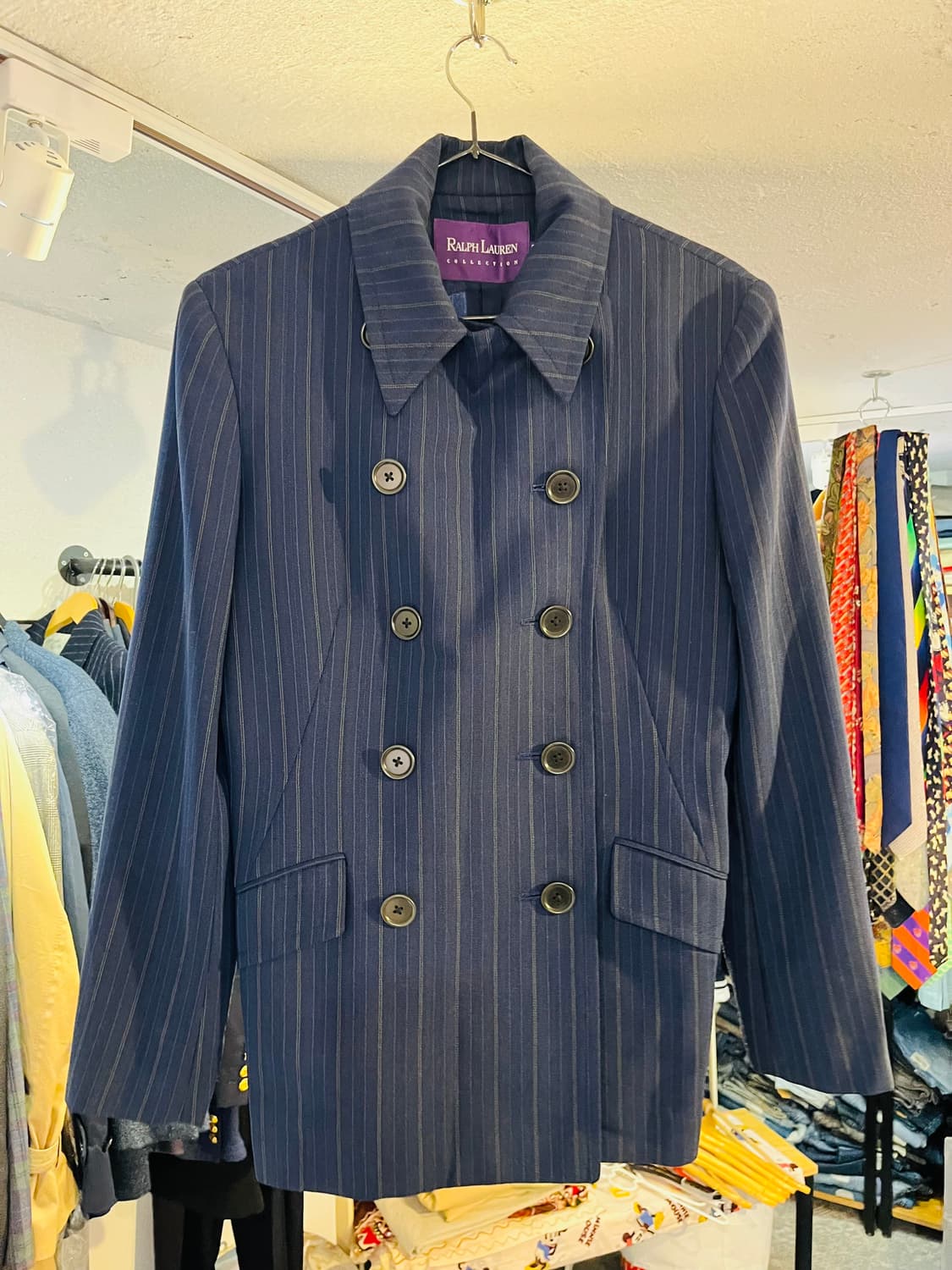 랄프로렌 컬렉션 스트라이프 울 더블 자켓 (일본제) 상품이미지4