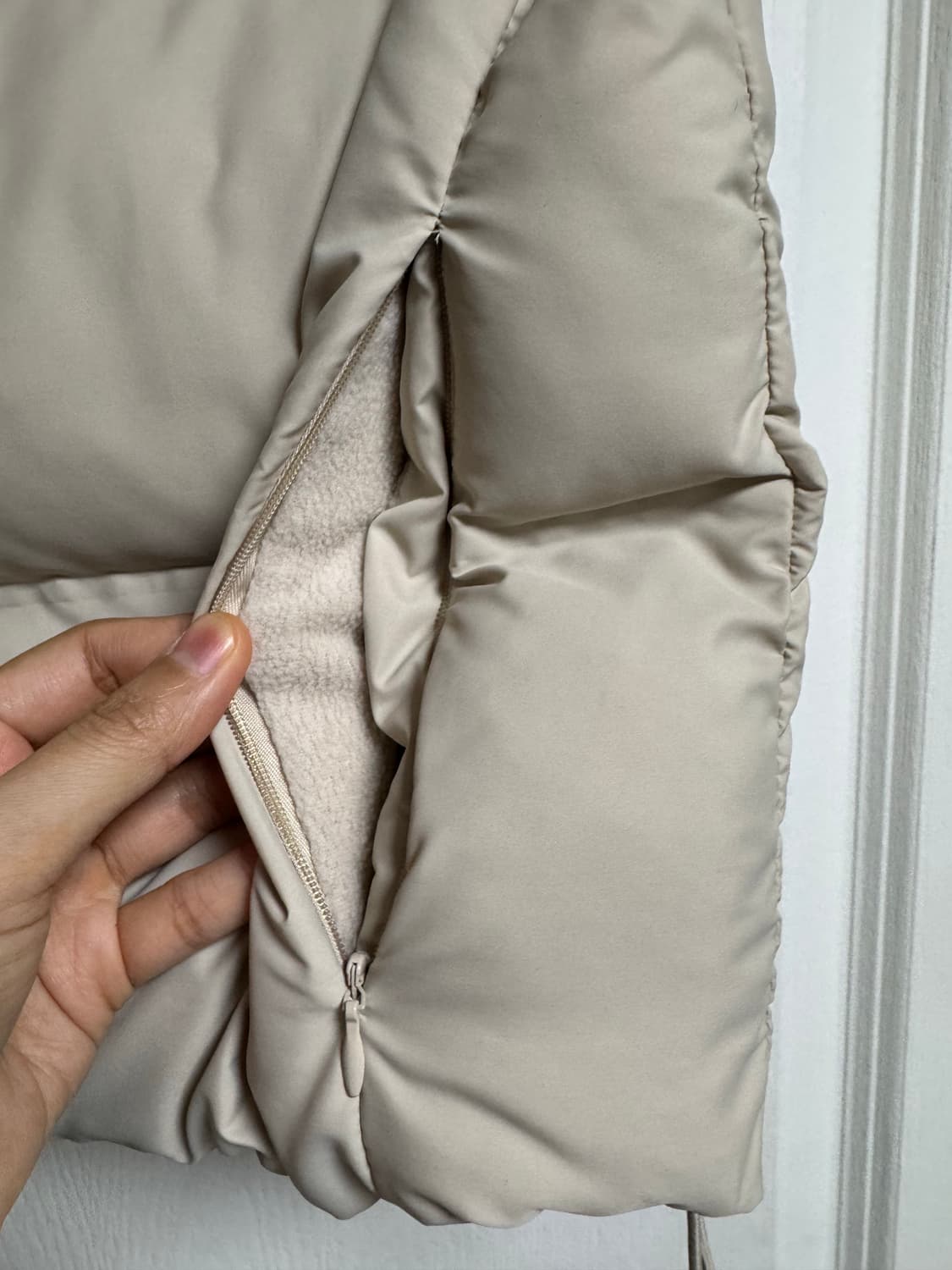 자라 여성 패딩조끼 아이보리m 상품이미지3