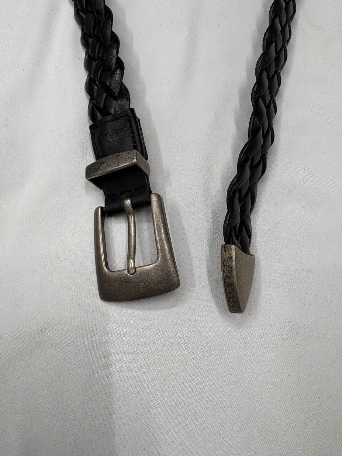 헤리티지 이탈리아 브레이디드 위빙 크롬 레더 벨트 상품이미지6