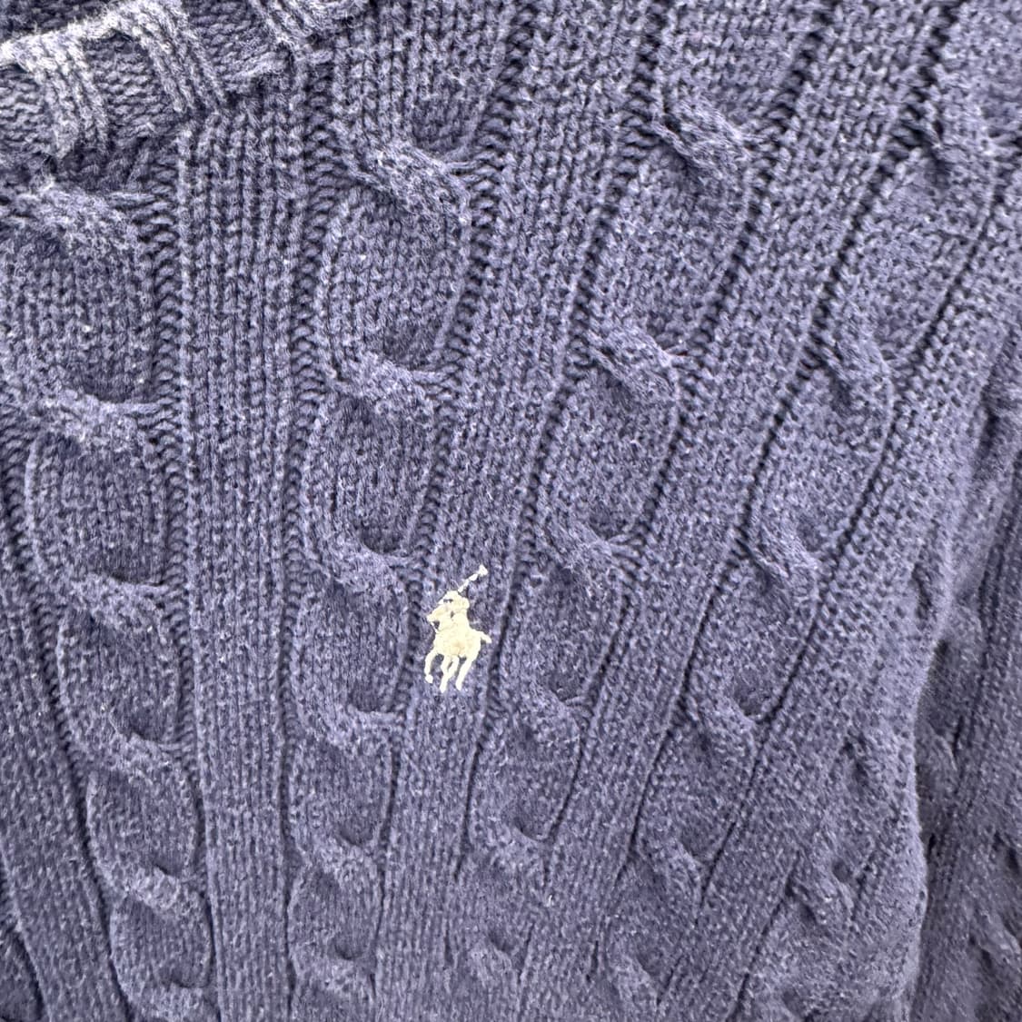 폴로 랄프로렌 케이블 니트 화이트 포니 포인트 네이비 상품이미지5