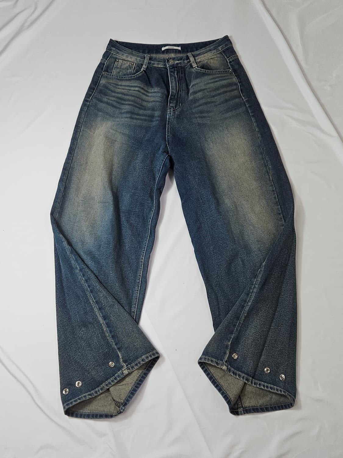 매니크 빈티지 스냅버튼 와이드 데님팬츠 진 청바지 M 상품이미지1