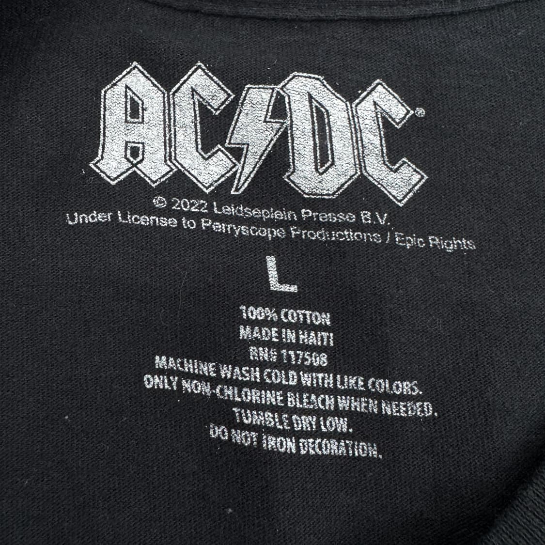 ACDC 빈티지 밴드티 빈티지 반팔 티셔츠 블랙 상품이미지4