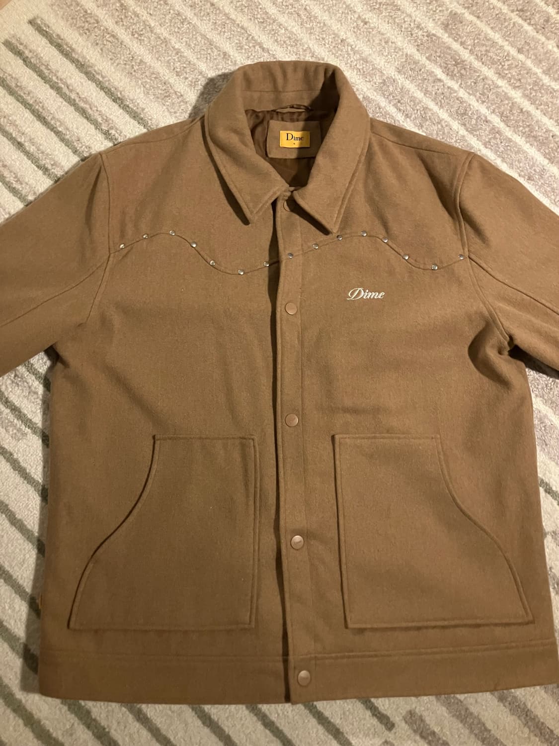 Dime 다임 스케이트보드 울 보머 자켓 탄 XL 상품이미지1