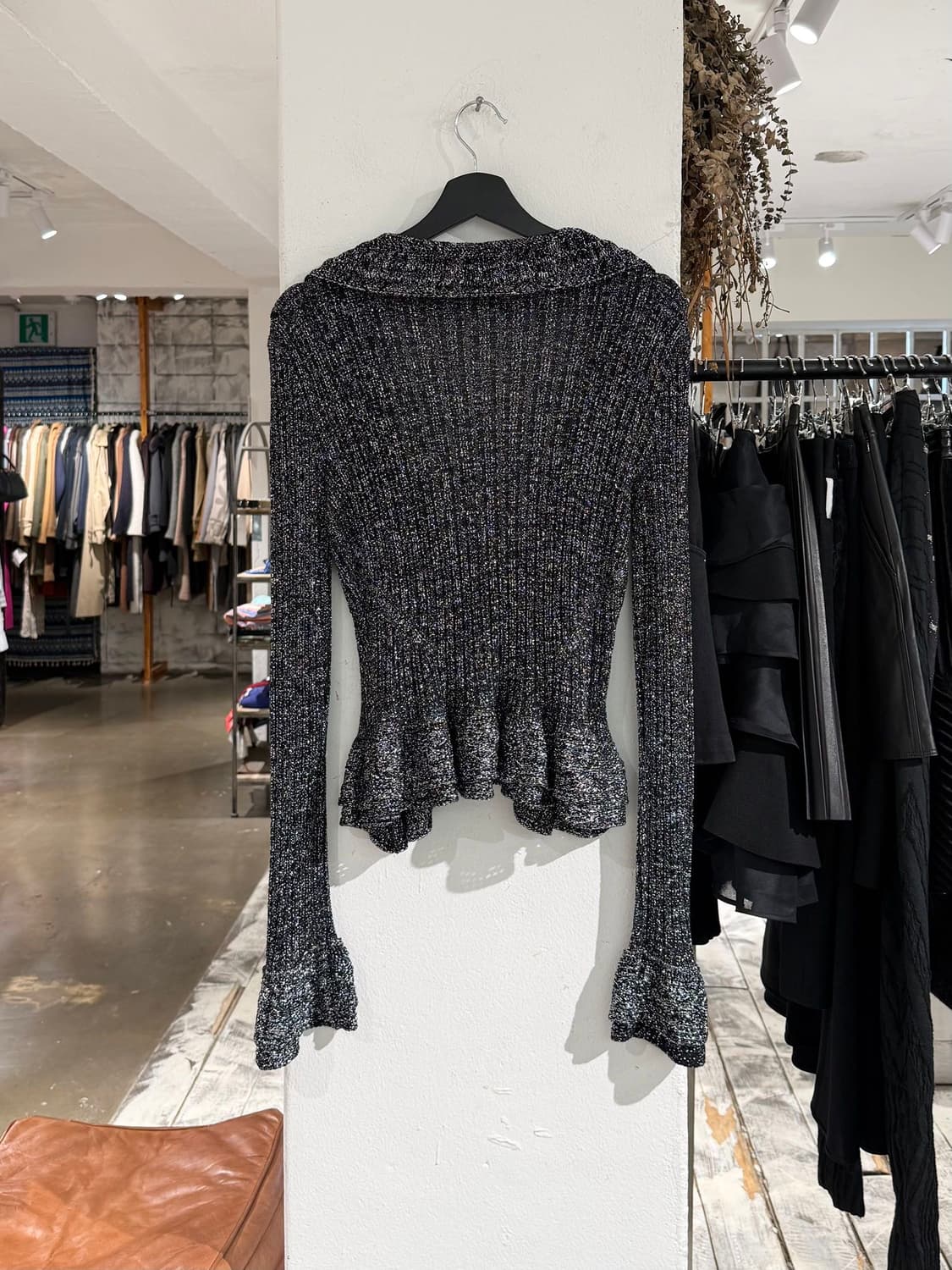 저스트 카발리 블랙 글리터 프릴 가디건 상품이미지6