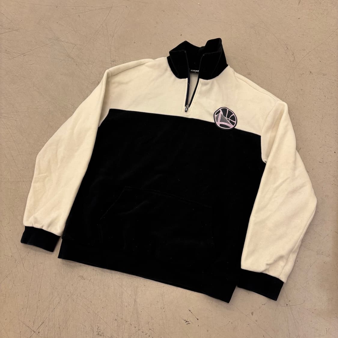 NBA 골든스테이트 투톤 빅로고 플리스 하프집업 상품이미지1